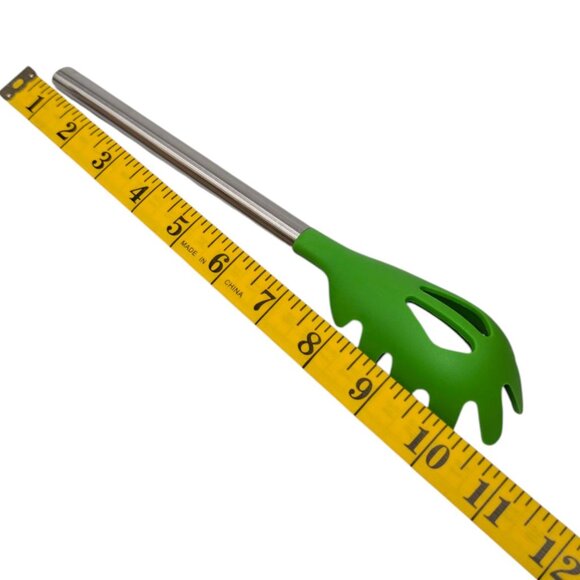 Raddish Kids Flavor Lab Pasta Server Green Silver Silicon Steel Recipes Patch - Picture 7 of 13